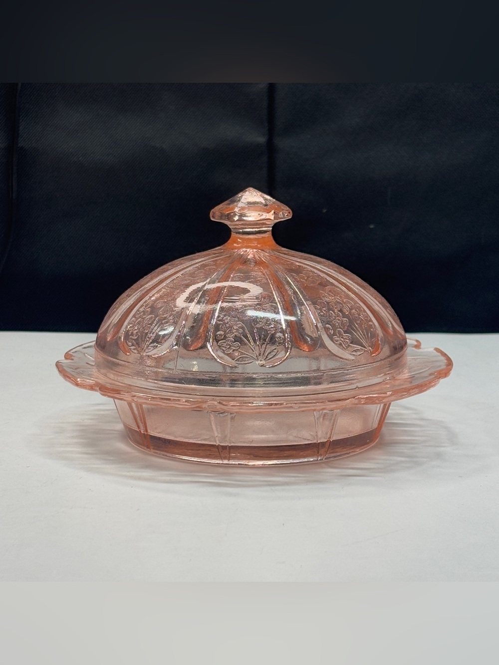 Jeannette Pink Cherry Blossom Butter Dish With Lid - Picture 4 of 9